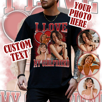 Custom Bootleg Rap Tee Shirt for Women and Men, Custom Face and Photo Picture Shirt, Gift Idea for Couples, Family and Friends
