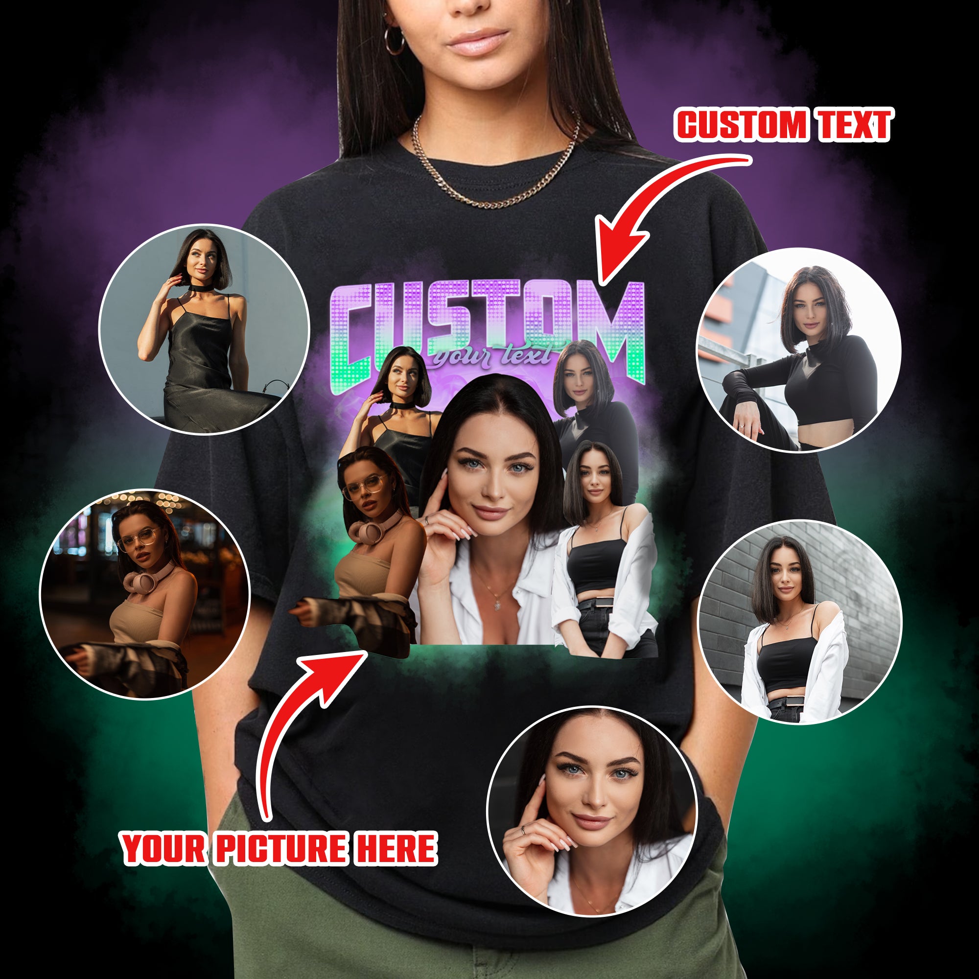 Custom Bootleg Rap Tee Shirt, Custom Face Shirt, Personalized Tshirts with Photo for Lover Rap BF GF Birthday Valentine Gifts