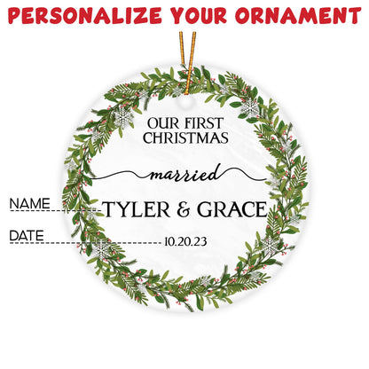 Personalized Engagement Christmas Ornament 2025 with Custom Photo, Our First Christmas Married Ornament 2025, 1st Christmas Married Gift for Wedding Gifts, Couples