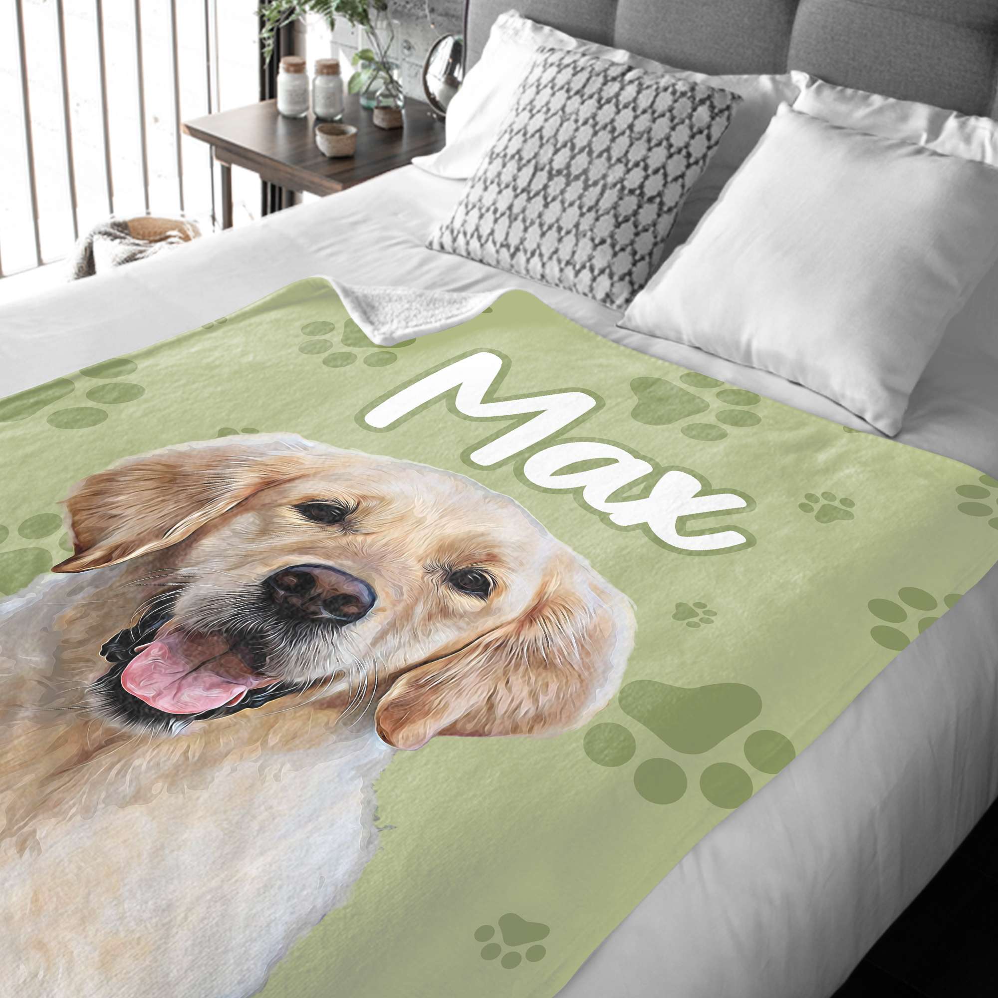 Personalized Dog Blanket with Name and Photo, Personalized Dog Memorial Gifts for Women, Men, Parents, Dog Lovers, Dog Owners, Custom Dog Print Flannel Blanket