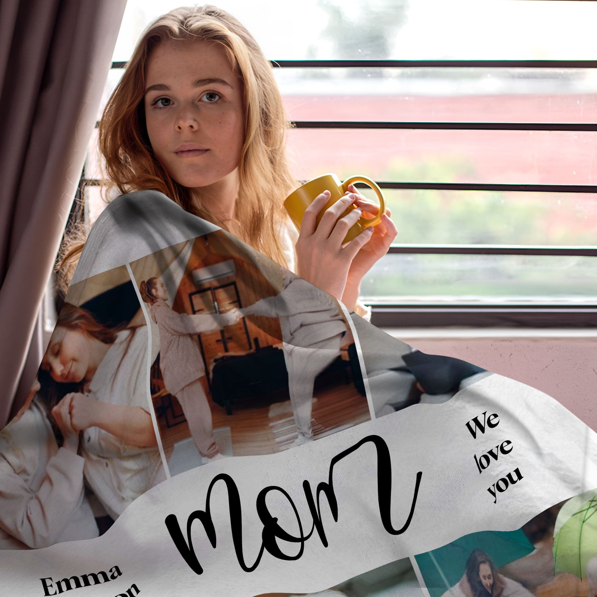Customized Mom Blankets with Photos, Custom Memorial Blankets with Photo Text, Customizable Blanket with Pictures 3