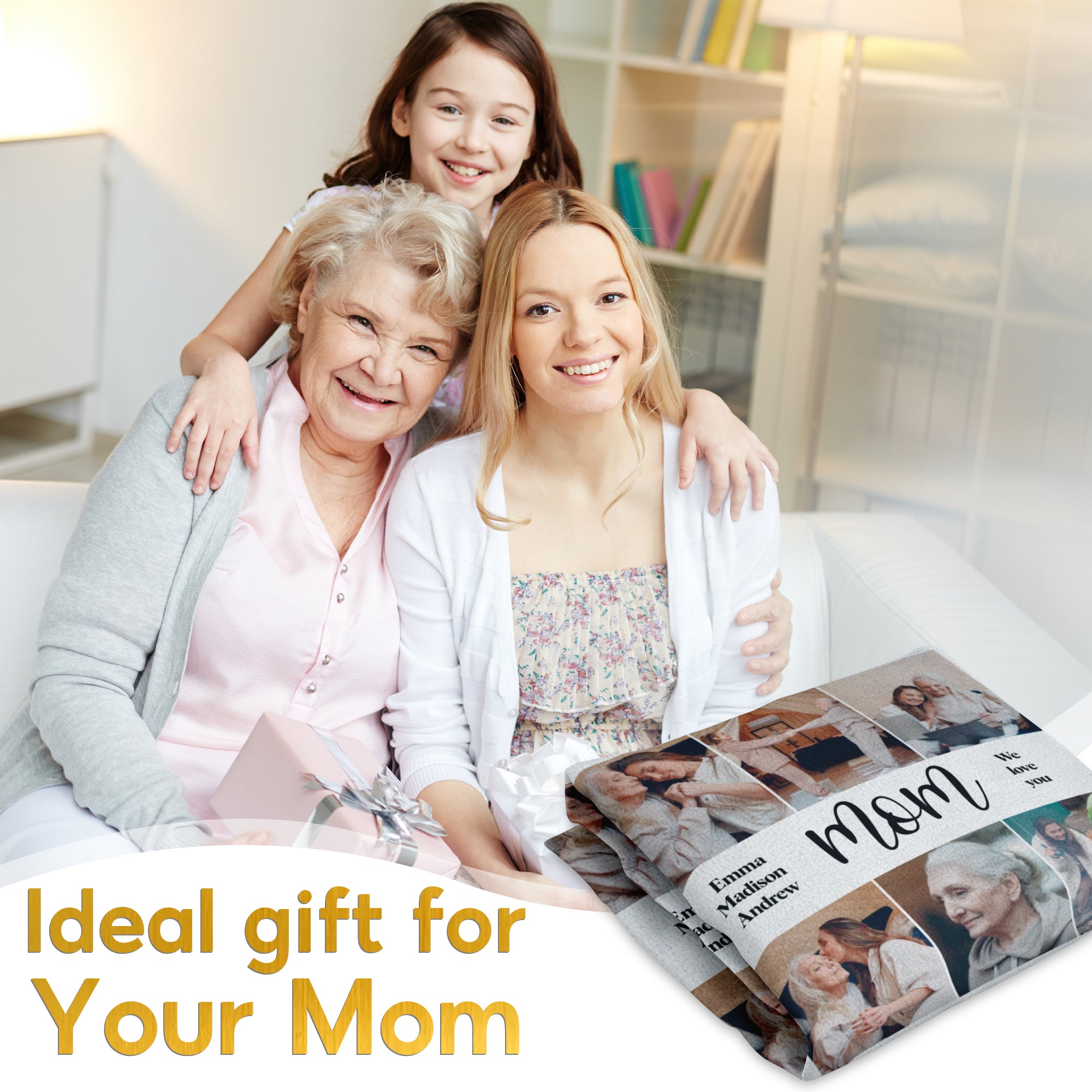 Customized Mom Blankets with Photos, Custom Memorial Blankets with Photo Text, Customizable Blanket with Pictures 3