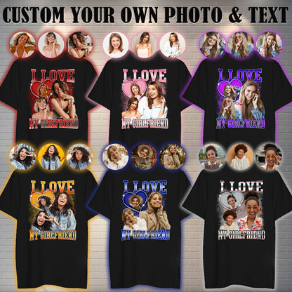 Custom Bootleg Rap Tee Shirt for Women and Men, Custom Face and Photo Picture Shirt, Gift Idea for Couples, Family and Friends