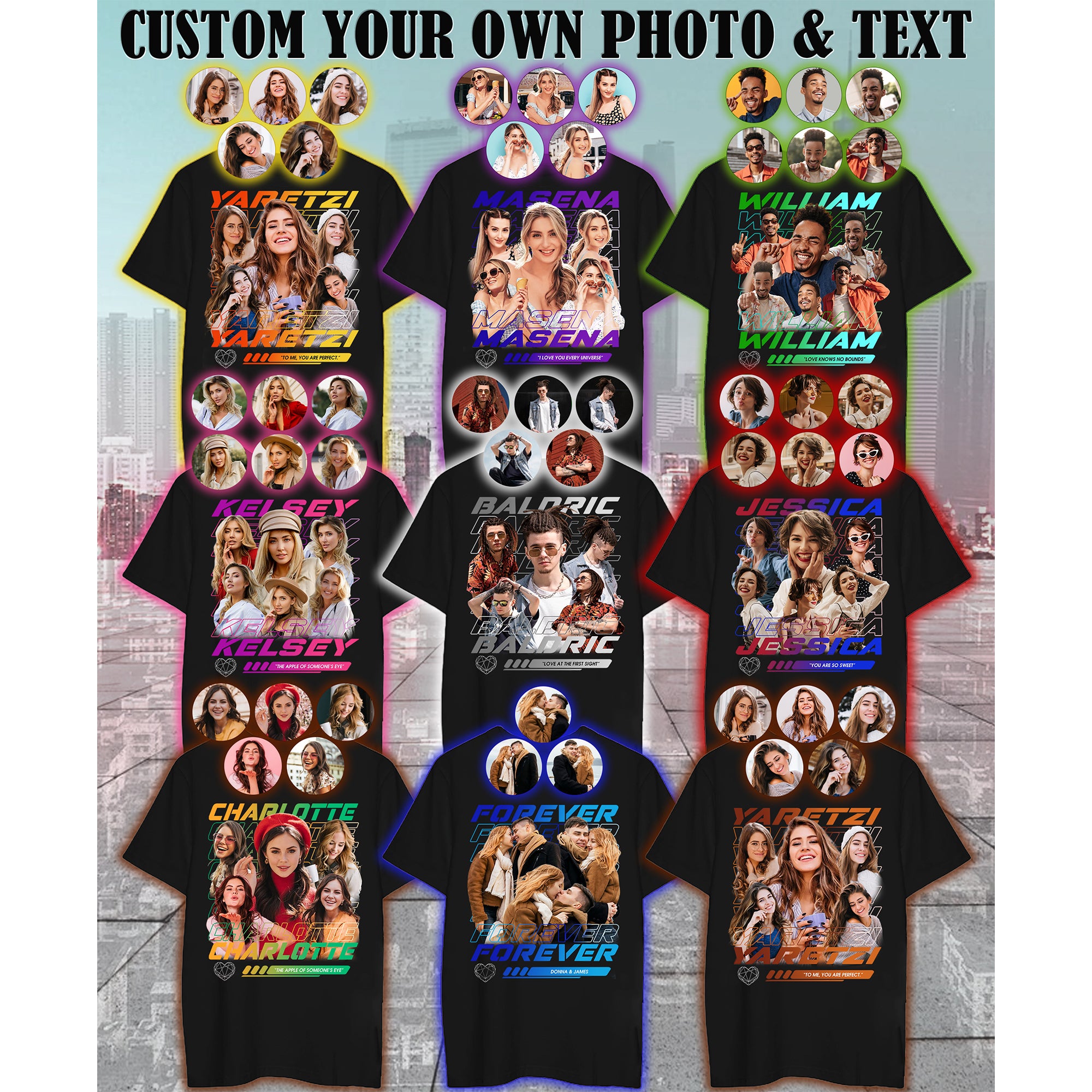 Bootleg Aesthetic Custom T-Shirt, Face and Text Print, Creative Gift for Special Moments