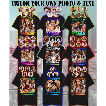 Bootleg Aesthetic Custom T-Shirt, Face and Text Print, Creative Gift for Special Moments