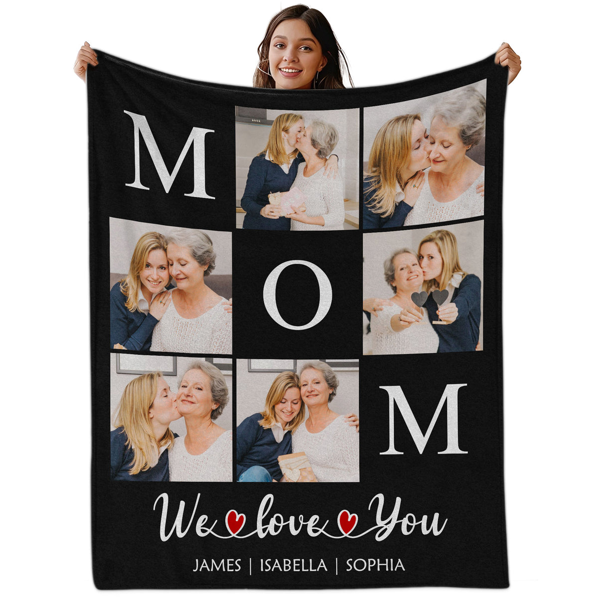 Customized Mom Blankets with Photos, Custom Memorial Blankets with Photo Text, Customizable Blanket with Pictures 5