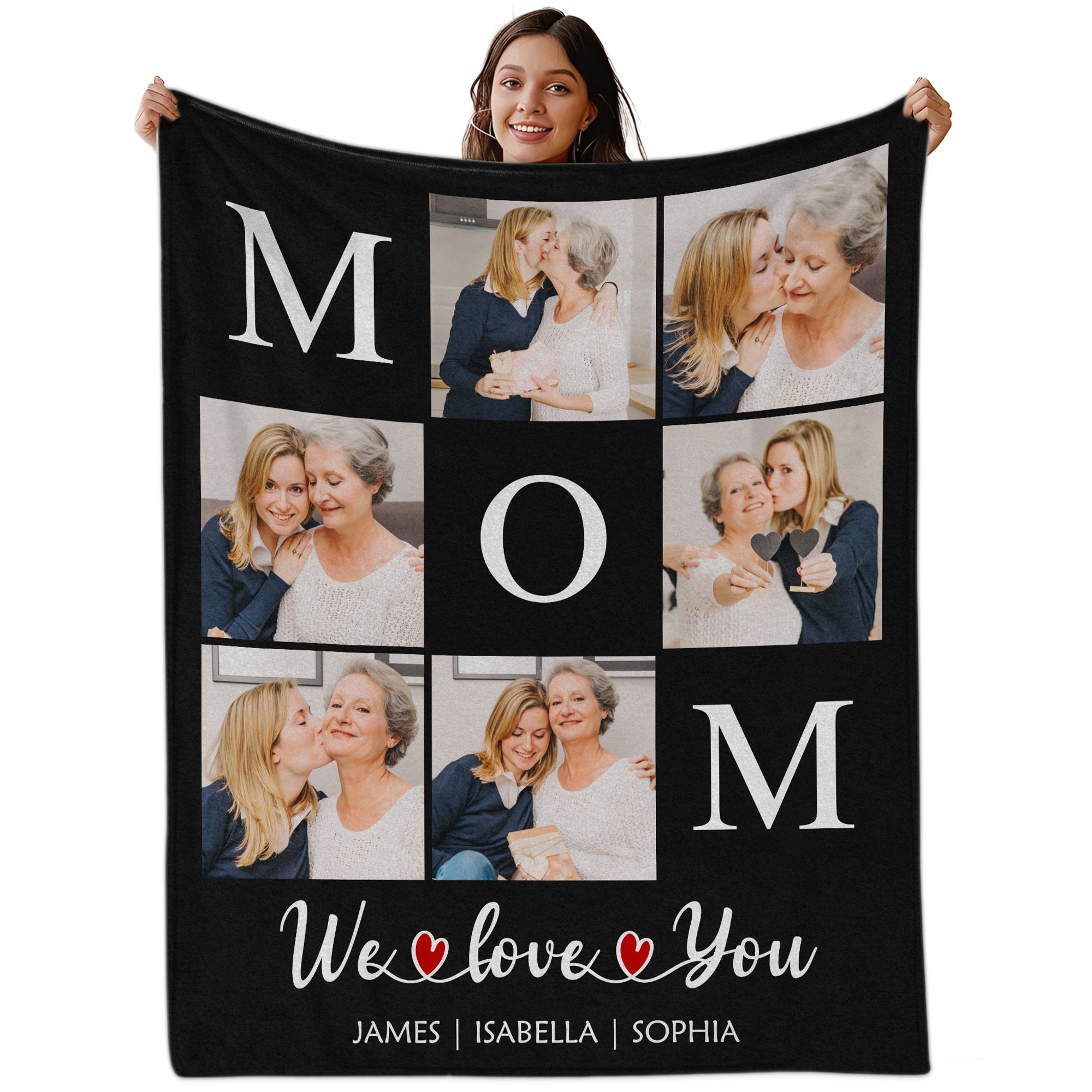 Customized Mom Blankets with Photos, Custom Memorial Blankets with Photo Text, Customizable Blanket with Pictures 5