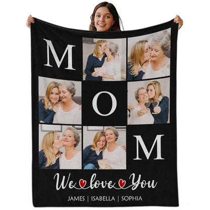 Customized Mom Blankets with Photos, Custom Memorial Blankets with Photo Text, Customizable Blanket with Pictures 5