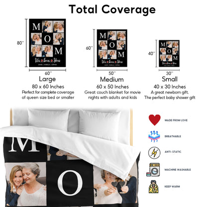 Customized Mom Blankets with Photos, Custom Memorial Blankets with Photo Text, Customizable Blanket with Pictures 5