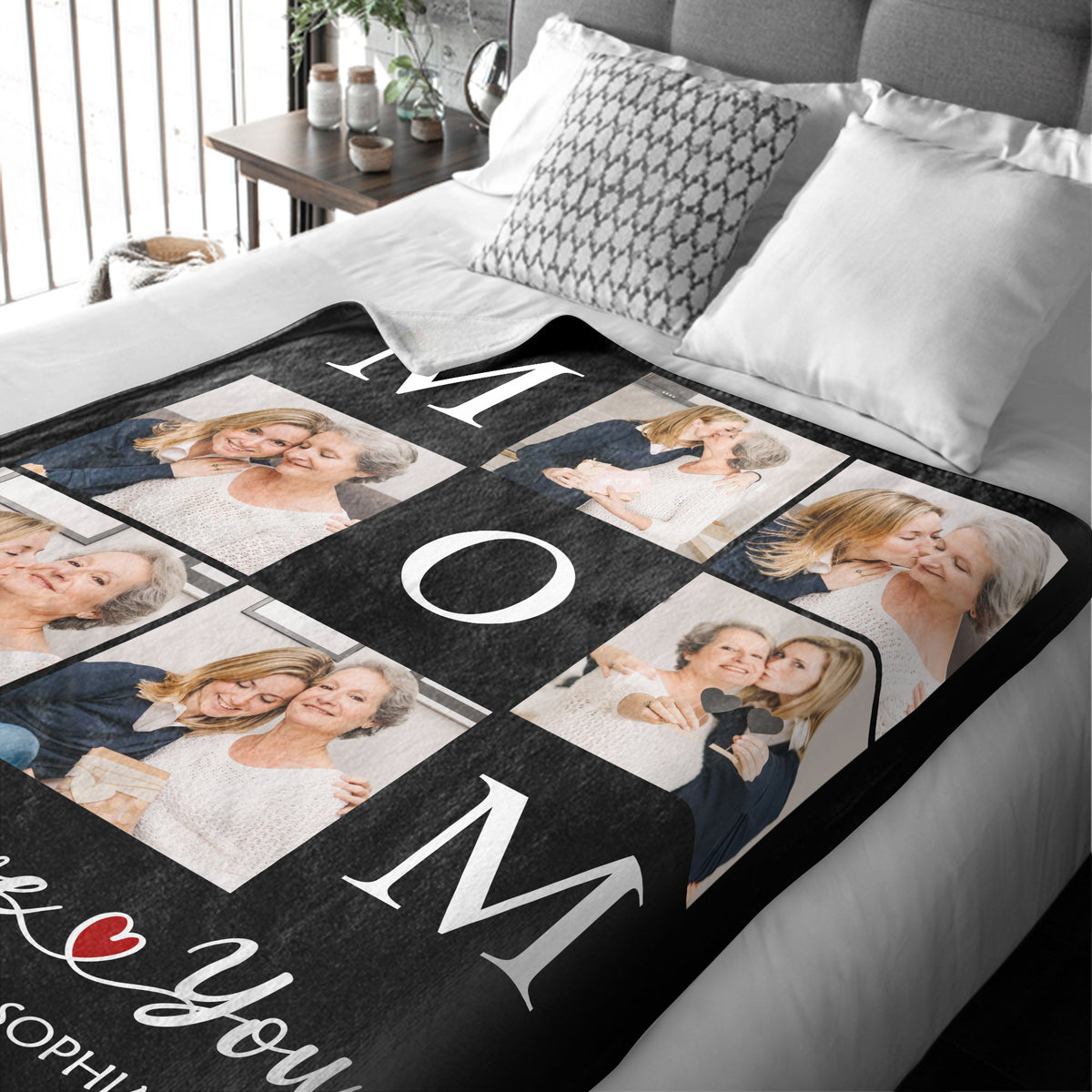 Customized Mom Blankets with Photos, Custom Memorial Blankets with Photo Text, Customizable Blanket with Pictures 5