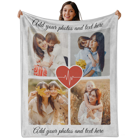 Customized Mom Blankets with Photos, Custom Memorial Blankets with Photo Text, Customizable Blanket with Pictures 4