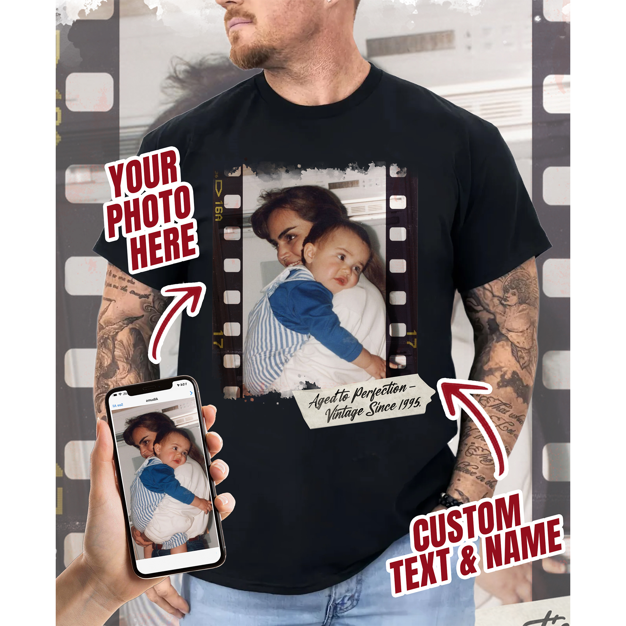 Custom Your Own Bootleg Rap Shirts Custom Picture Shirt Customized Vintage Graphic Tshirt Photo Gifts for Men Women