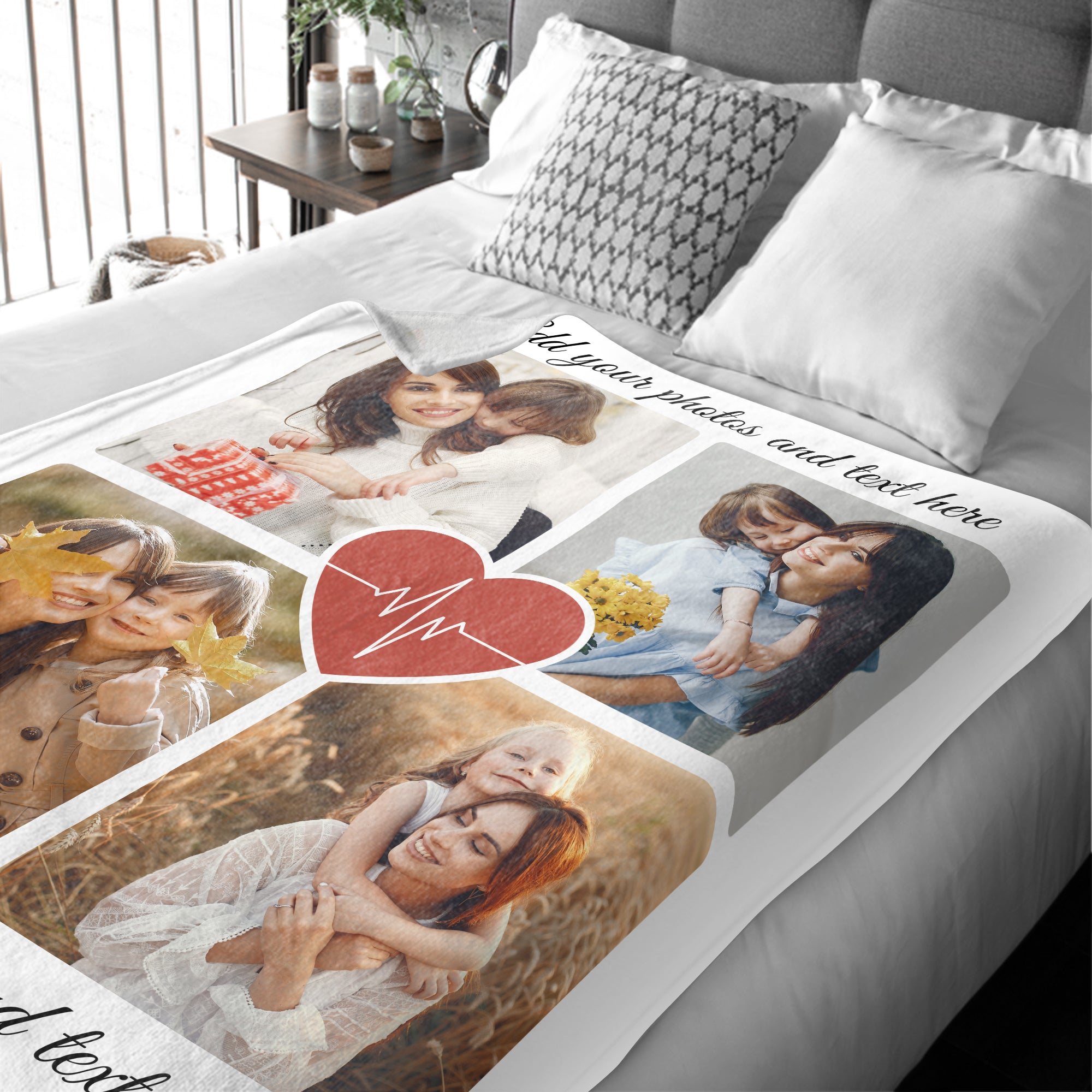 Customized Mom Blankets with Photos, Custom Memorial Blankets with Photo Text, Customizable Blanket with Pictures 4