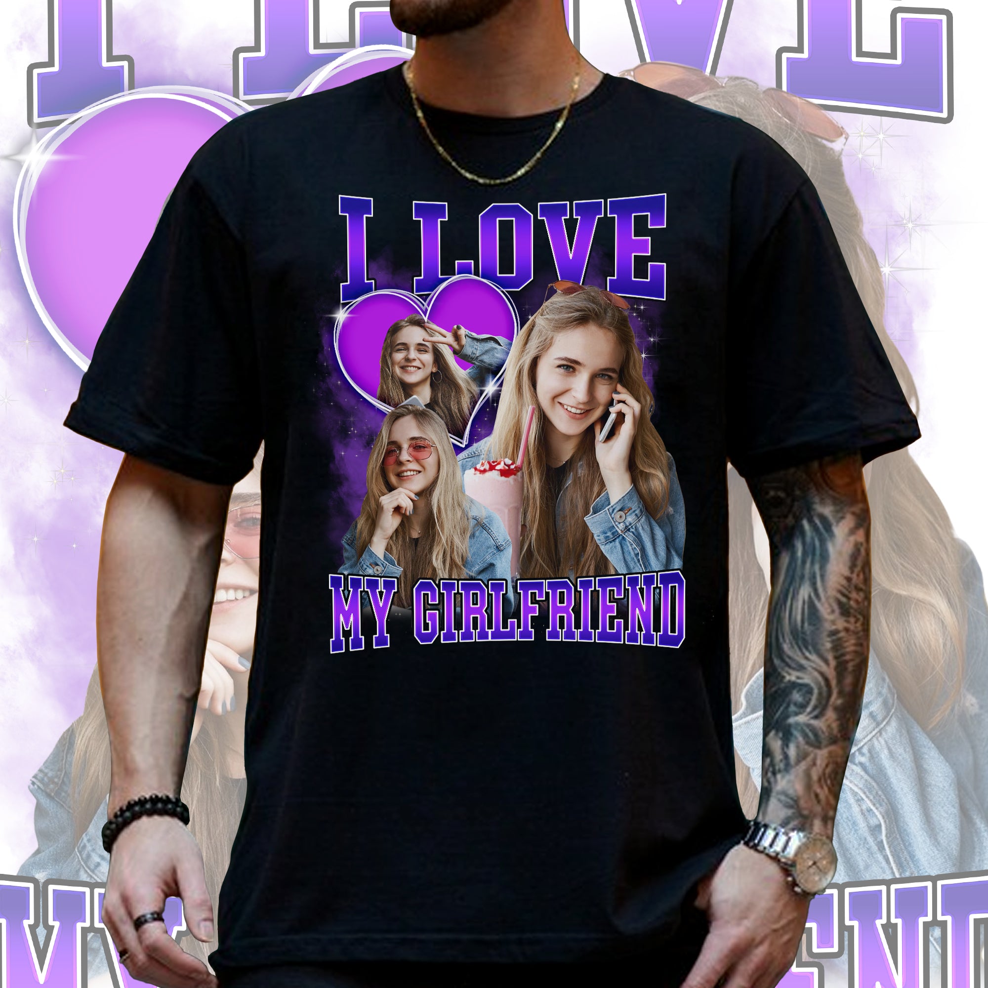 Custom Bootleg Rap Tee Shirt for Women and Men, Custom Face and Photo Picture Shirt, Gift Idea for Couples, Family and Friends