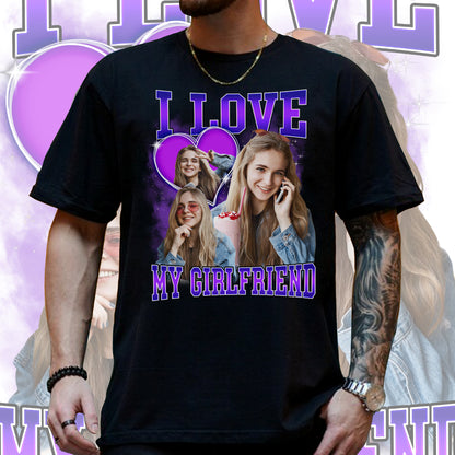 Custom Bootleg Rap Tee Shirt for Women and Men, Custom Face and Photo Picture Shirt, Gift Idea for Couples, Family and Friends