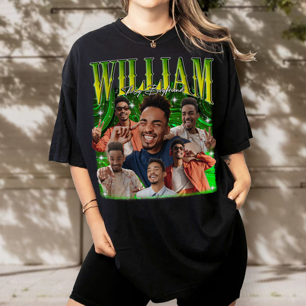 Custom Bootleg Rap Shirt, Personalize with Pictures & Names, Fun Gift for Couples, Friends & Birthdays