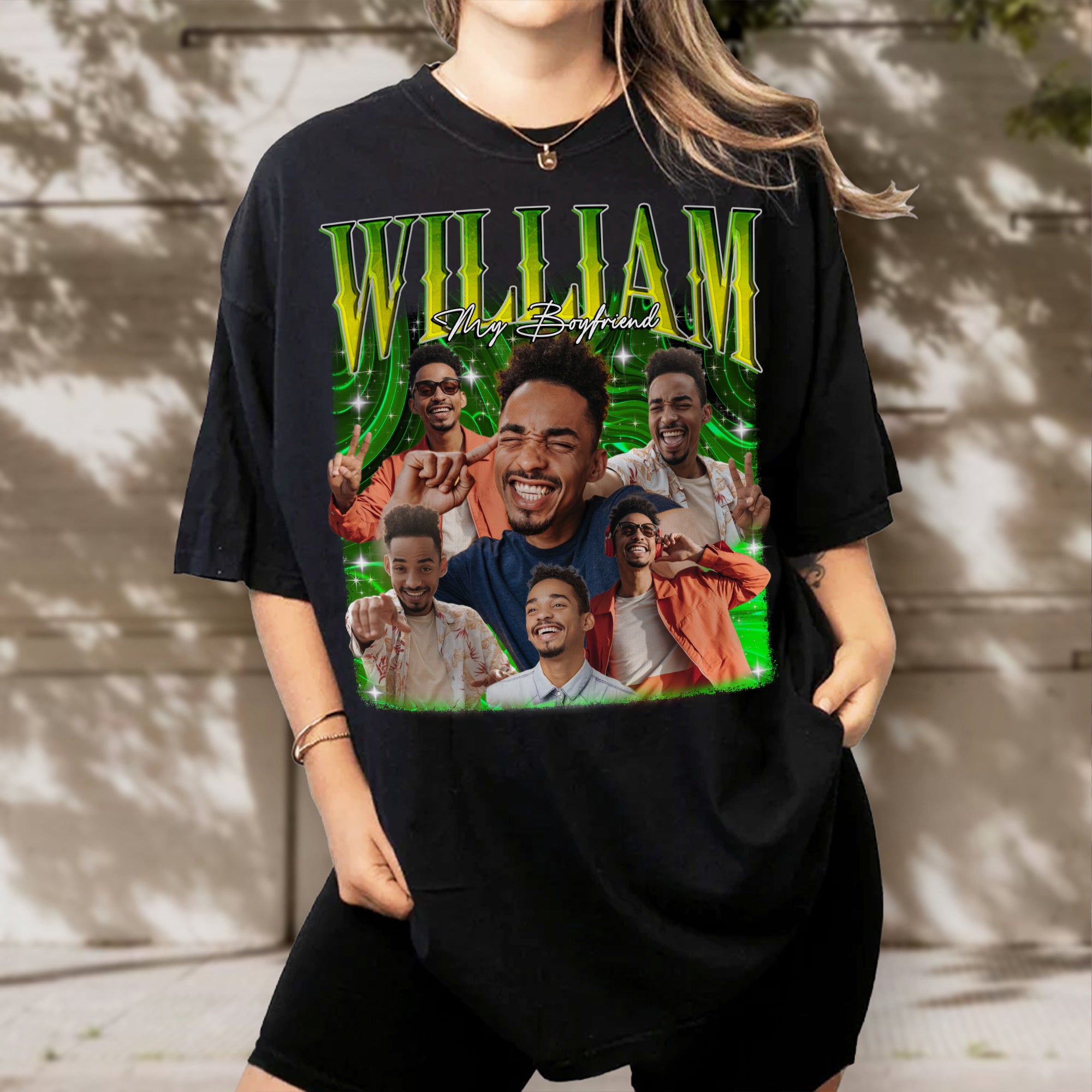 Custom Bootleg Rap Shirt, Personalize with Pictures & Names, Fun Gift for Couples, Friends & Birthdays
