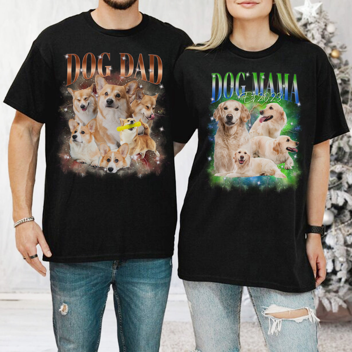 Funny Custom Dog Photo Shirt, Bootleg Style Tee for Men & Women, Perfect Gift for Pet Owners