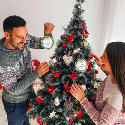 Personalized Engagement Christmas Ornament 2025 with Custom Photo, Our First Christmas Married Ornament 2025, 1st Christmas Married Gift for Wedding Gifts, Couples
