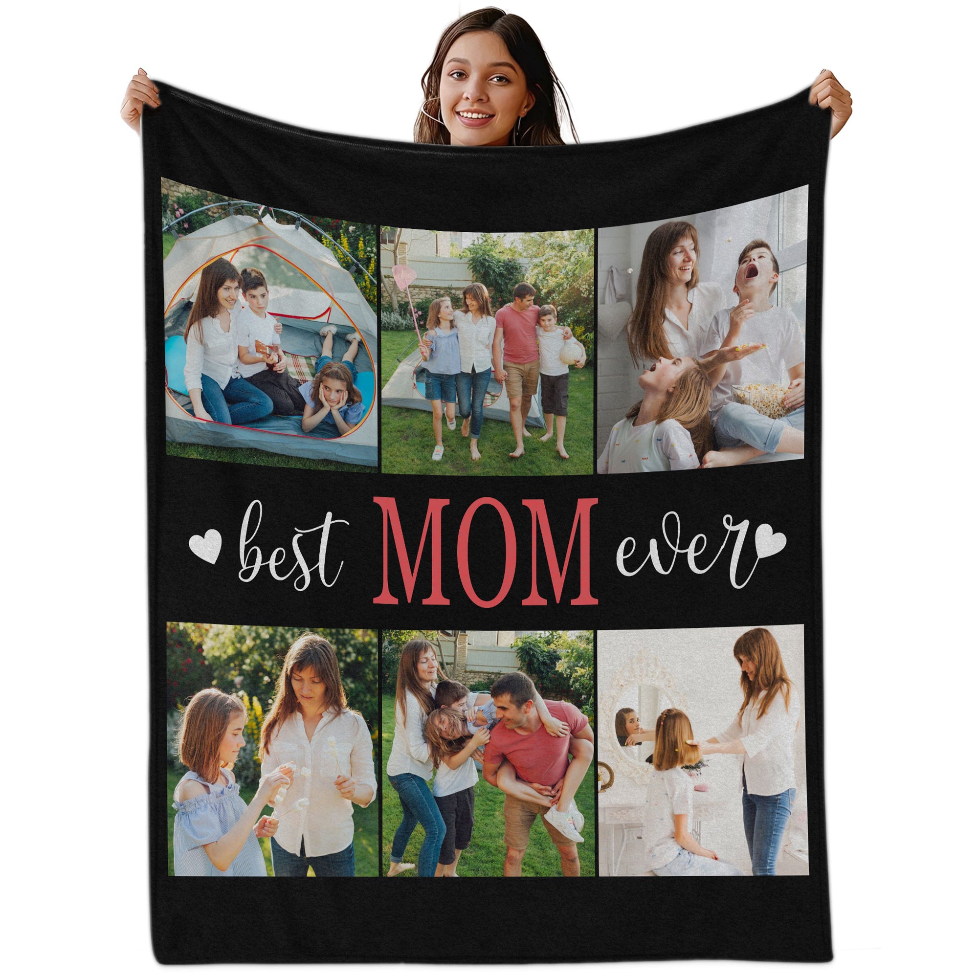 Customized Mom Blankets with Photos, Custom Memorial Blankets with Photo Text, Customizable Blanket with Pictures 6