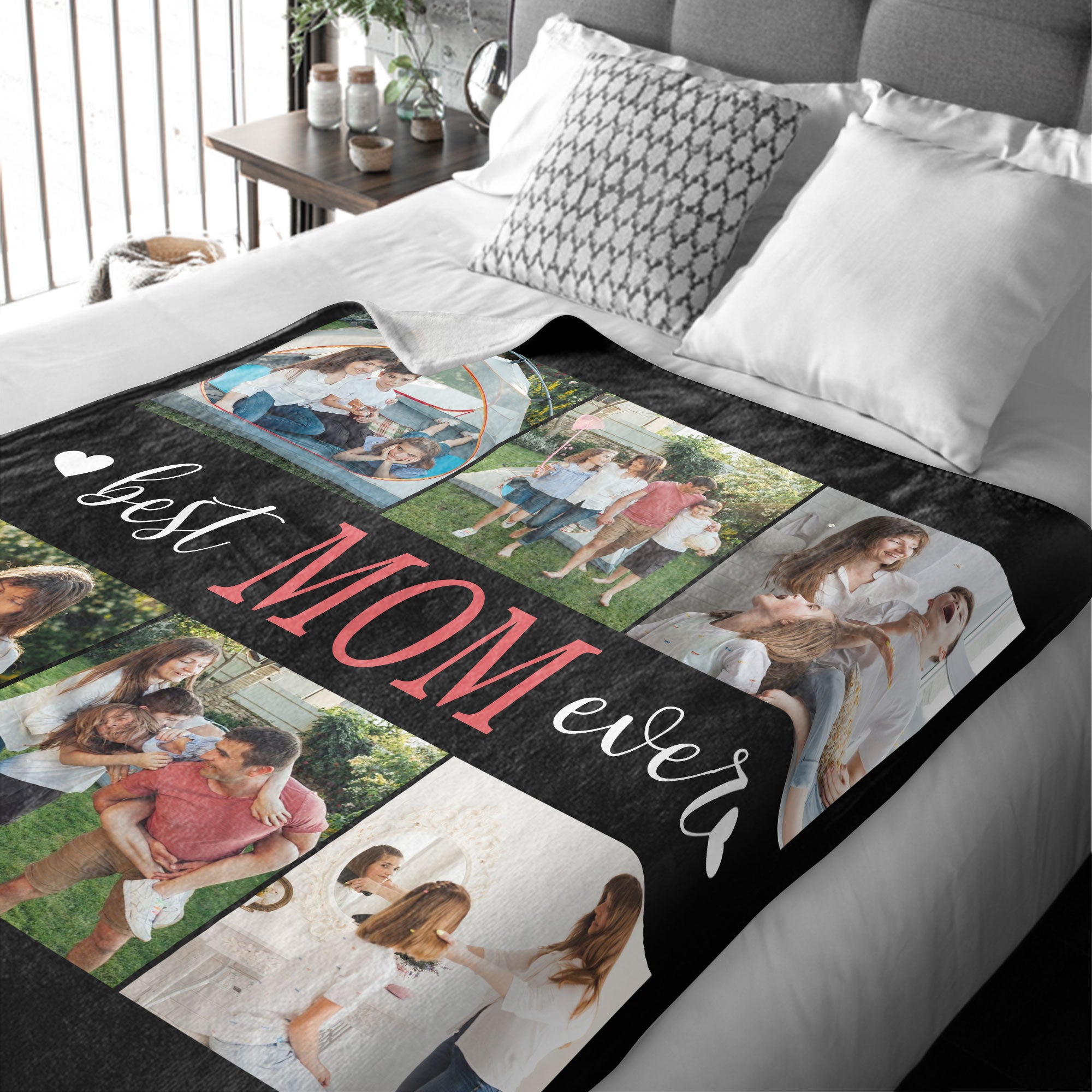 Customized Mom Blankets with Photos, Custom Memorial Blankets with Photo Text, Customizable Blanket with Pictures 6