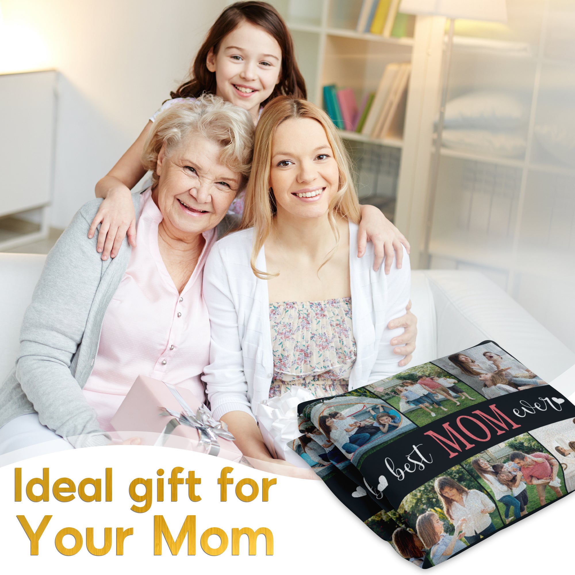 Customized Mom Blankets with Photos, Custom Memorial Blankets with Photo Text, Customizable Blanket with Pictures 6