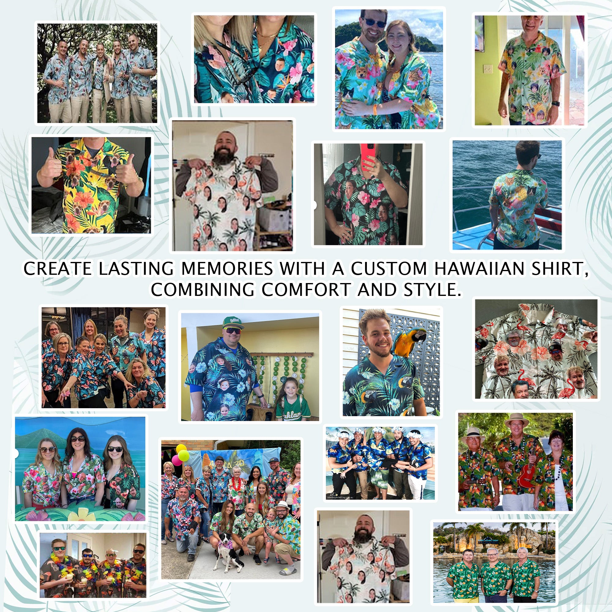 Custom Face Shirt, Personalized Sunset Hawaiian Shirt for Men, Tropical Beach Vacation Gift, For Men & Youth, for Summer or Anniversaries