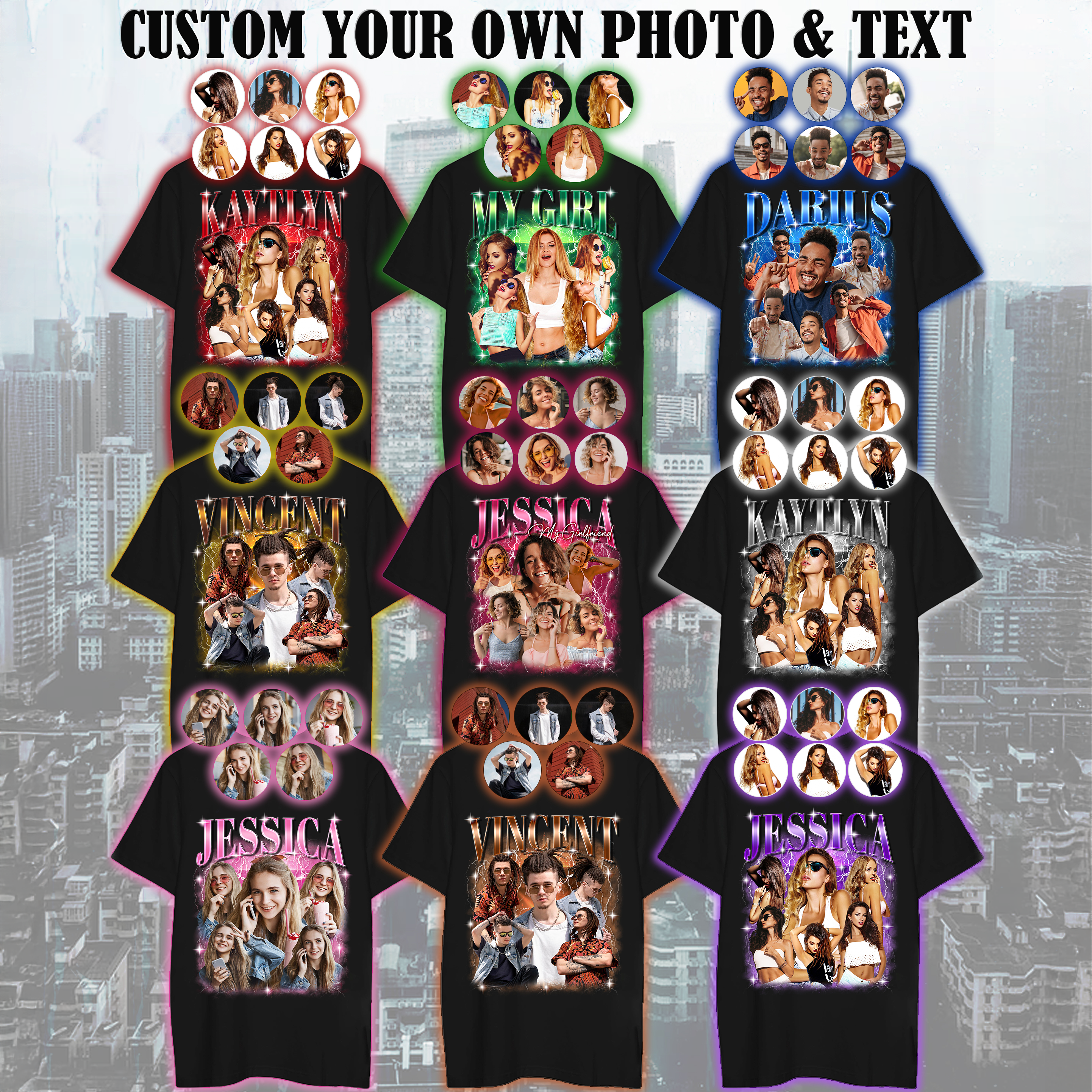 Custom Your Own Bootleg Rap Shirts Custom Picture Shirt