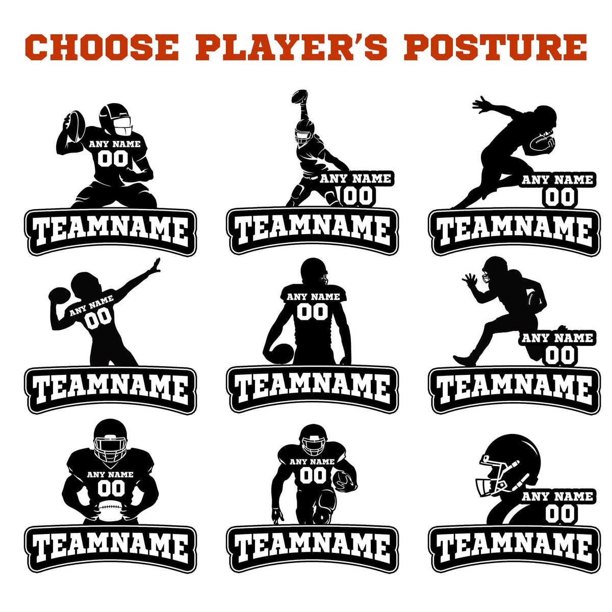 Personalized Football Suncatcher Ornament with Name, Number, Team Name D1