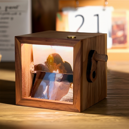 Custom Flipbook Frame Animation Machine Mechanical Hand-cranked Photo Album, Personalized Anniversary Birthday Gifts for Women Men Her Him Girlfriend Boyfriend Couple