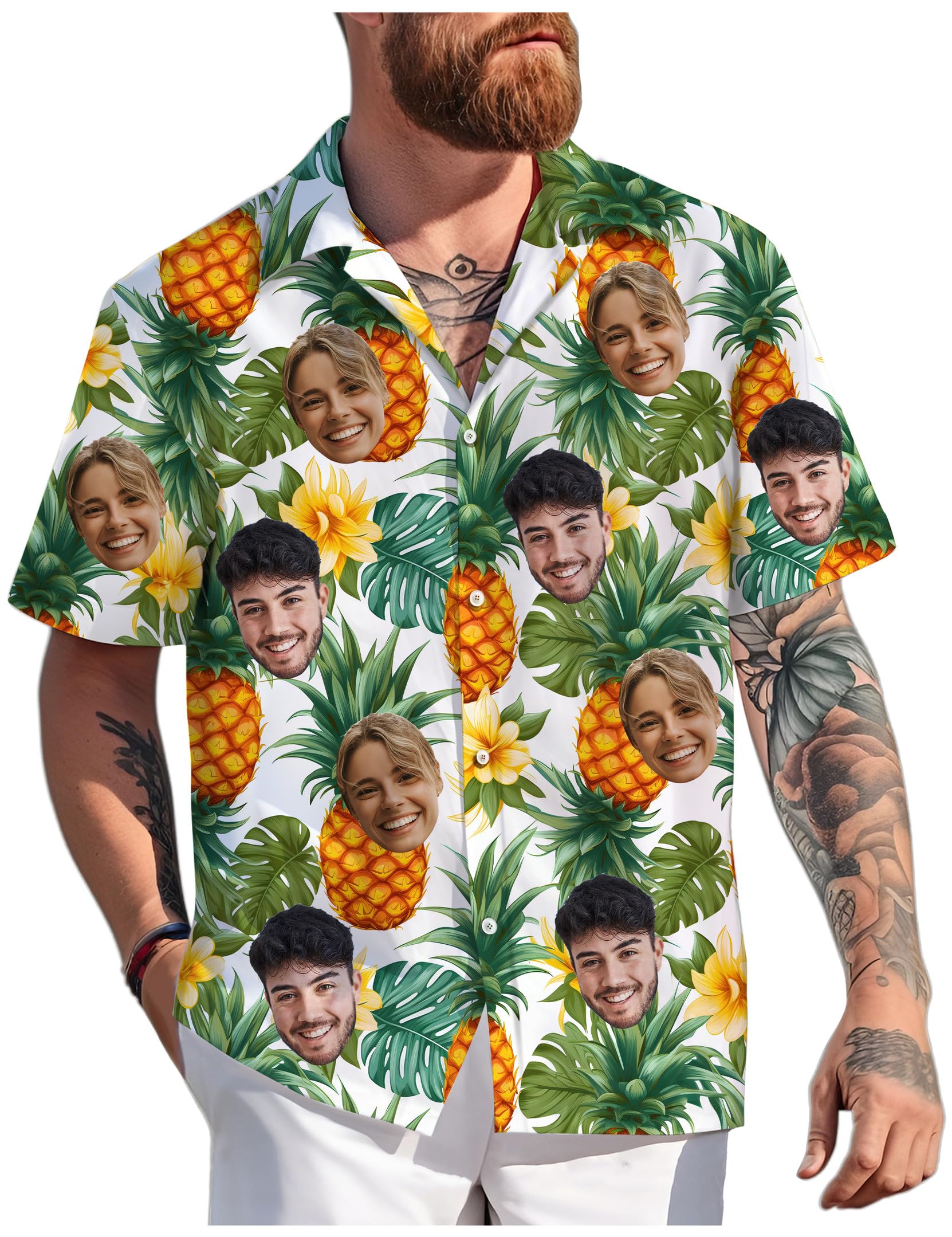 Custom Hawaiian Shirt with Face for Men Women, Personalized Hawaiian Gifts for Couples Boyfriend Girlfriend Wife Husband 13