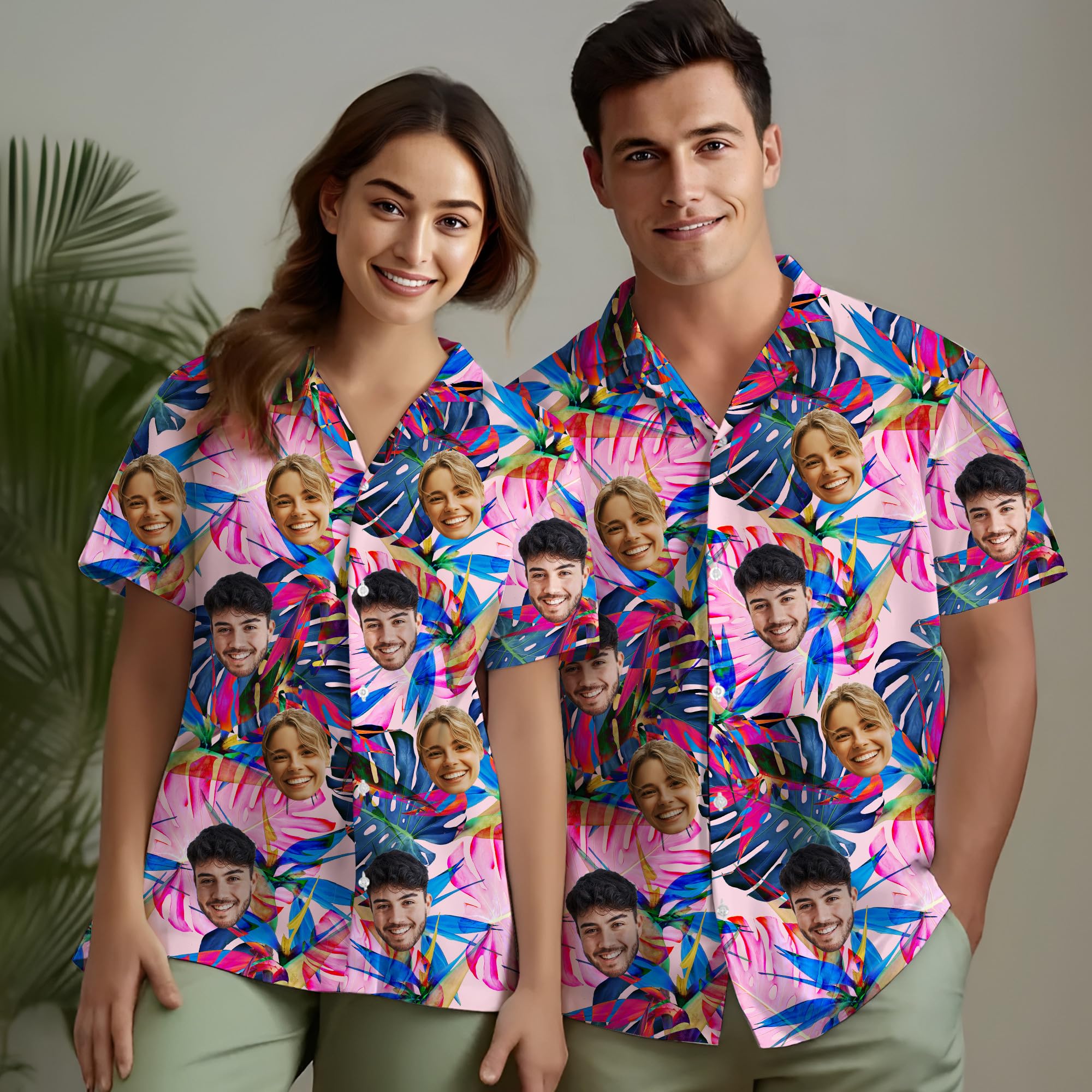 Custom Hawaiian Shirt with Face for Men Women, Personalized Hawaiian Gifts for Couples Boyfriend Girlfriend Wife Husband 12