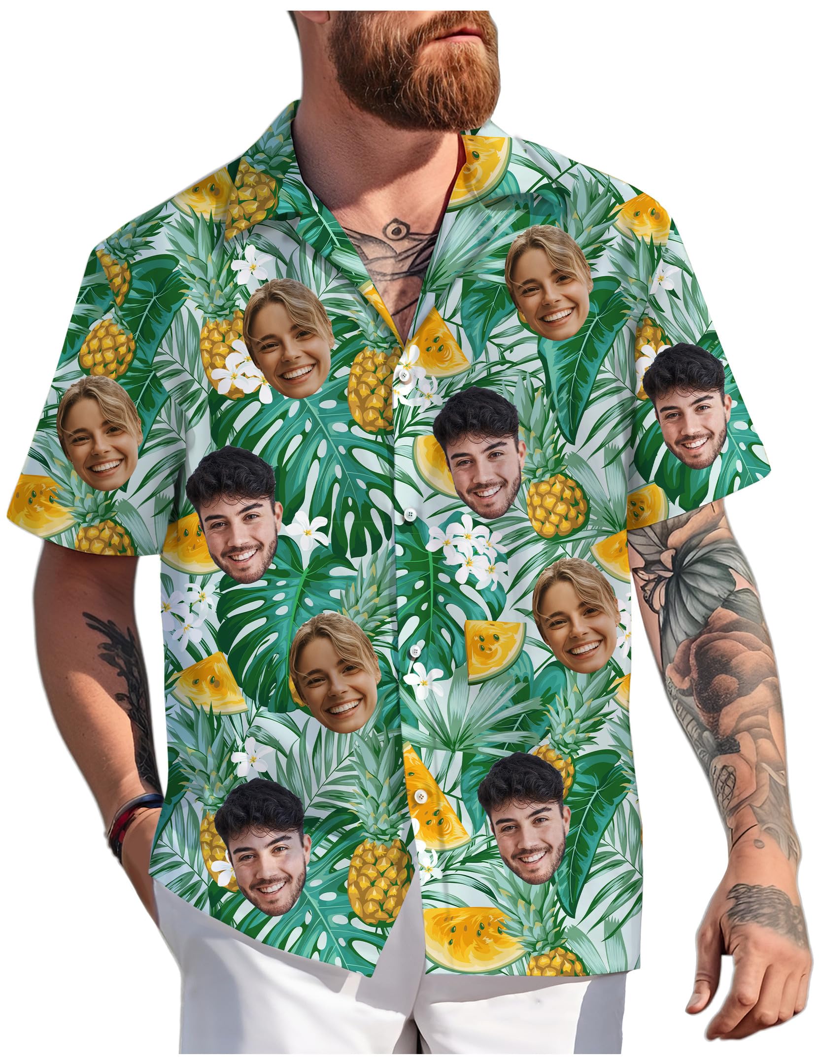 Custom Hawaiian Shirt with Face for Men Women, Personalized Hawaiian Gifts for Couples Boyfriend Girlfriend Wife Husband 9