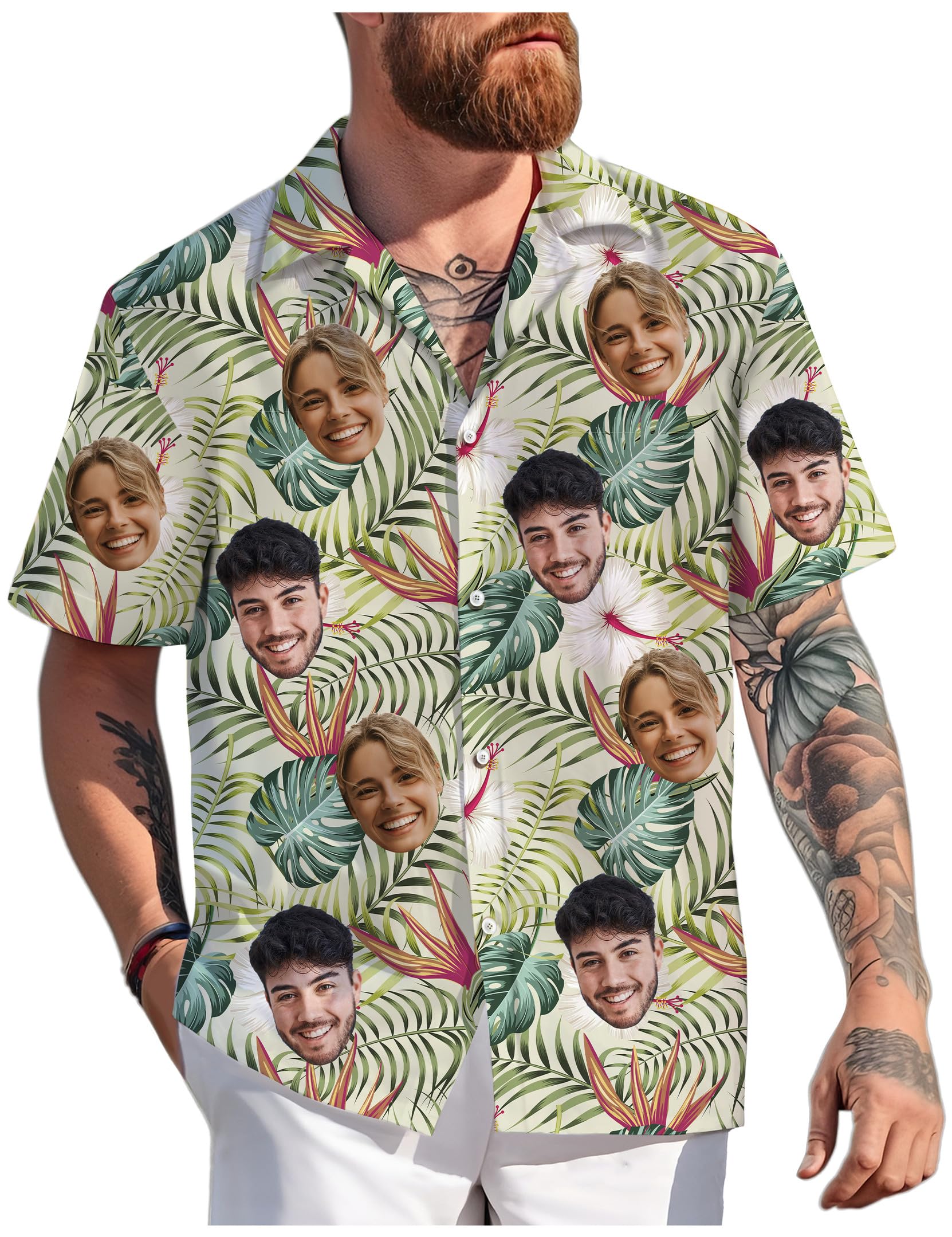 Custom Hawaiian Shirt with Face for Men Women, Personalized Hawaiian Gifts for Couples Boyfriend Girlfriend Wife Husband 11