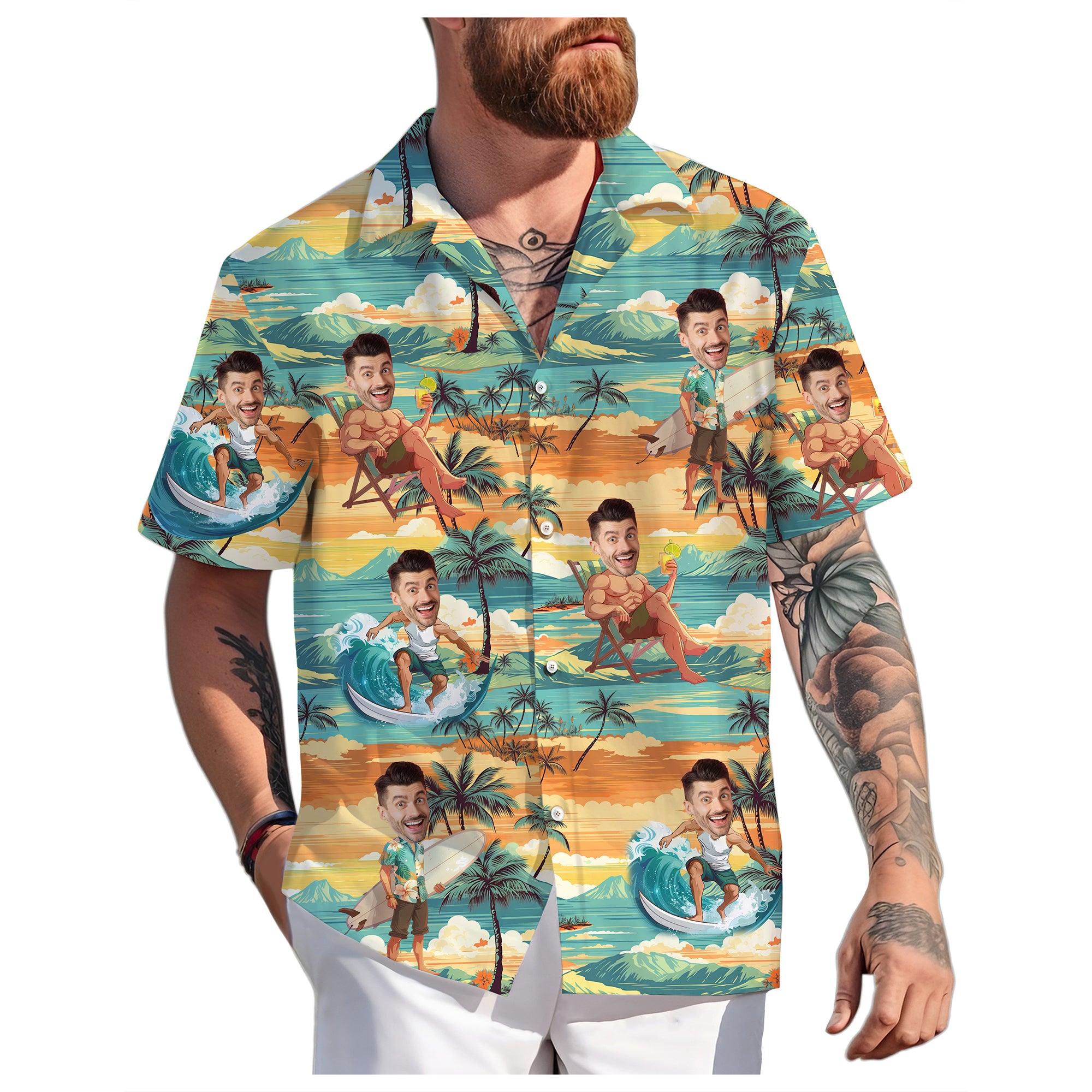Personalized Aloha Shirt with Photo, Unique Vacation Gift for Wife, Girlfriend, Mom or Sister
