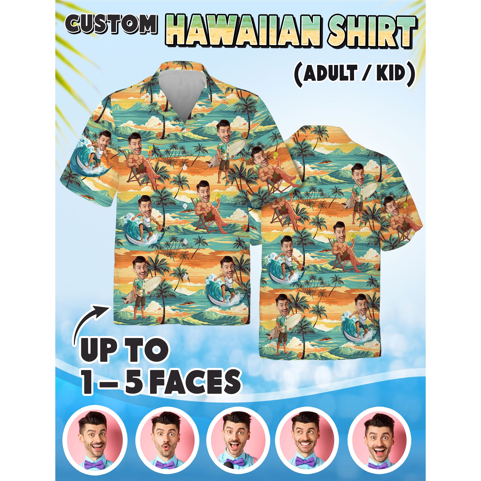 Personalized Aloha Shirt with Photo, Unique Vacation Gift for Wife, Girlfriend, Mom or Sister