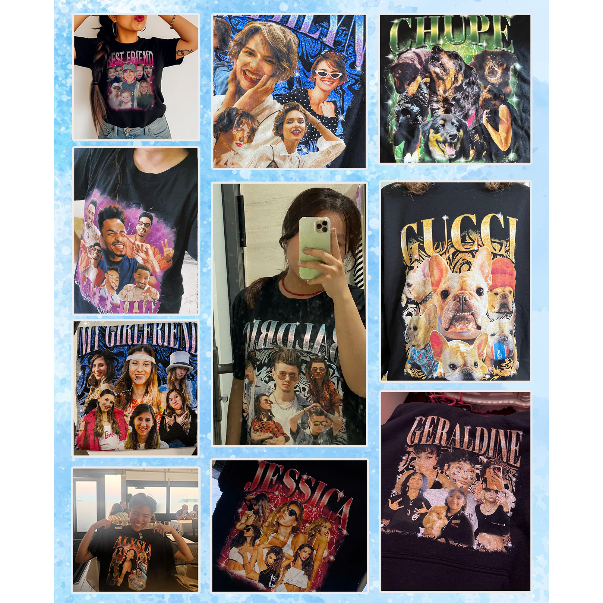 Custom Your Own Bootleg Shirts Custom Picture Shirt Customized Vintage Graphic Tshirt