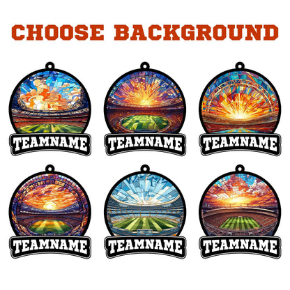 Personalized Football Suncatcher Ornament with Name, Number, Team Name D6