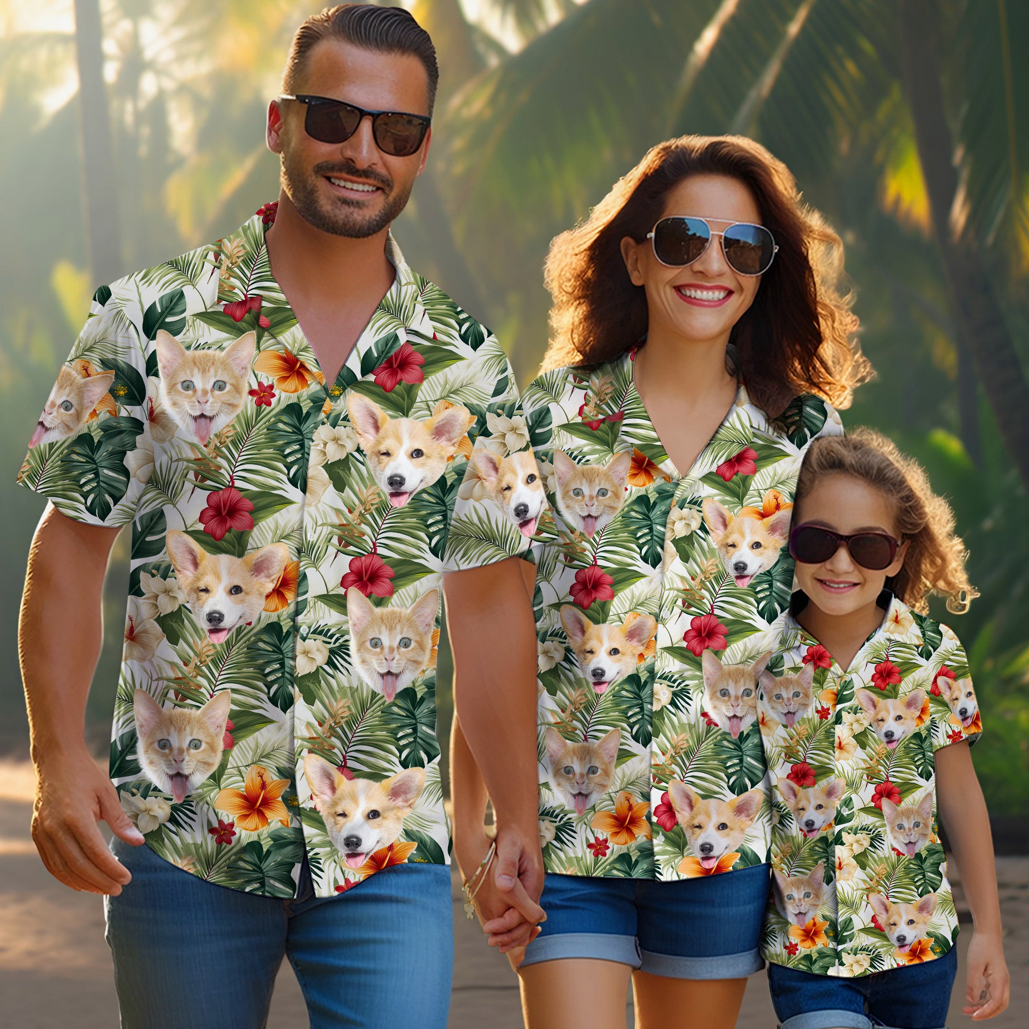 Custom Pet Face Hawaiian Shirt, Funny Gift for Dad, Husband, or Boyfriend