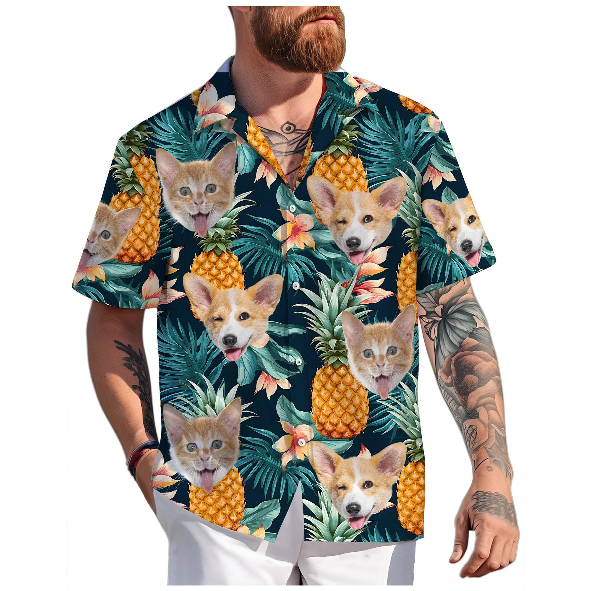 Dog Face Hawaiian Shirt, Cool Vacation Gift for Husband or Boyfriend