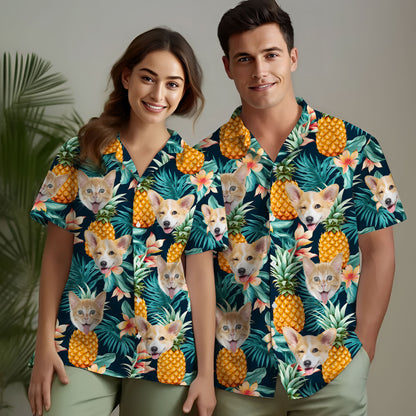 Dog Face Hawaiian Shirt, Cool Vacation Gift for Husband or Boyfriend