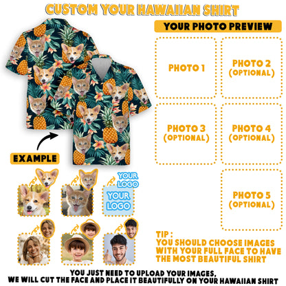 Dog Face Hawaiian Shirt, Cool Vacation Gift for Husband or Boyfriend