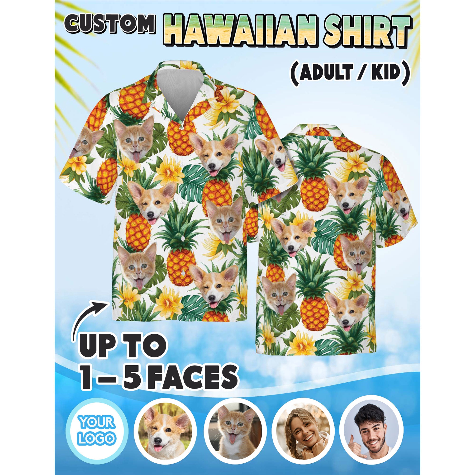 Custom Pet Face Shirt, Funny Gift for Brother, Uncle, or Pet Dad