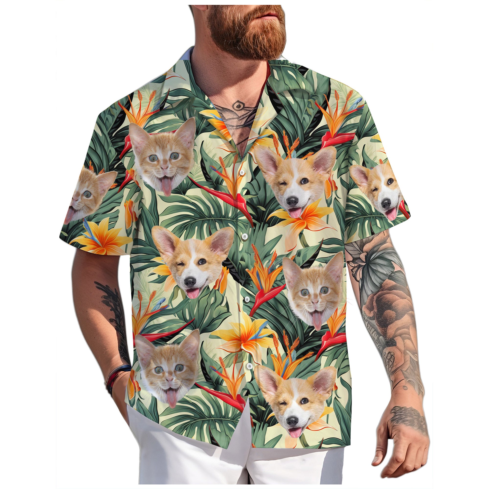 Funny Pet Face Aloha Shirt, Matching Outfit for Kids, Youth, or Teens