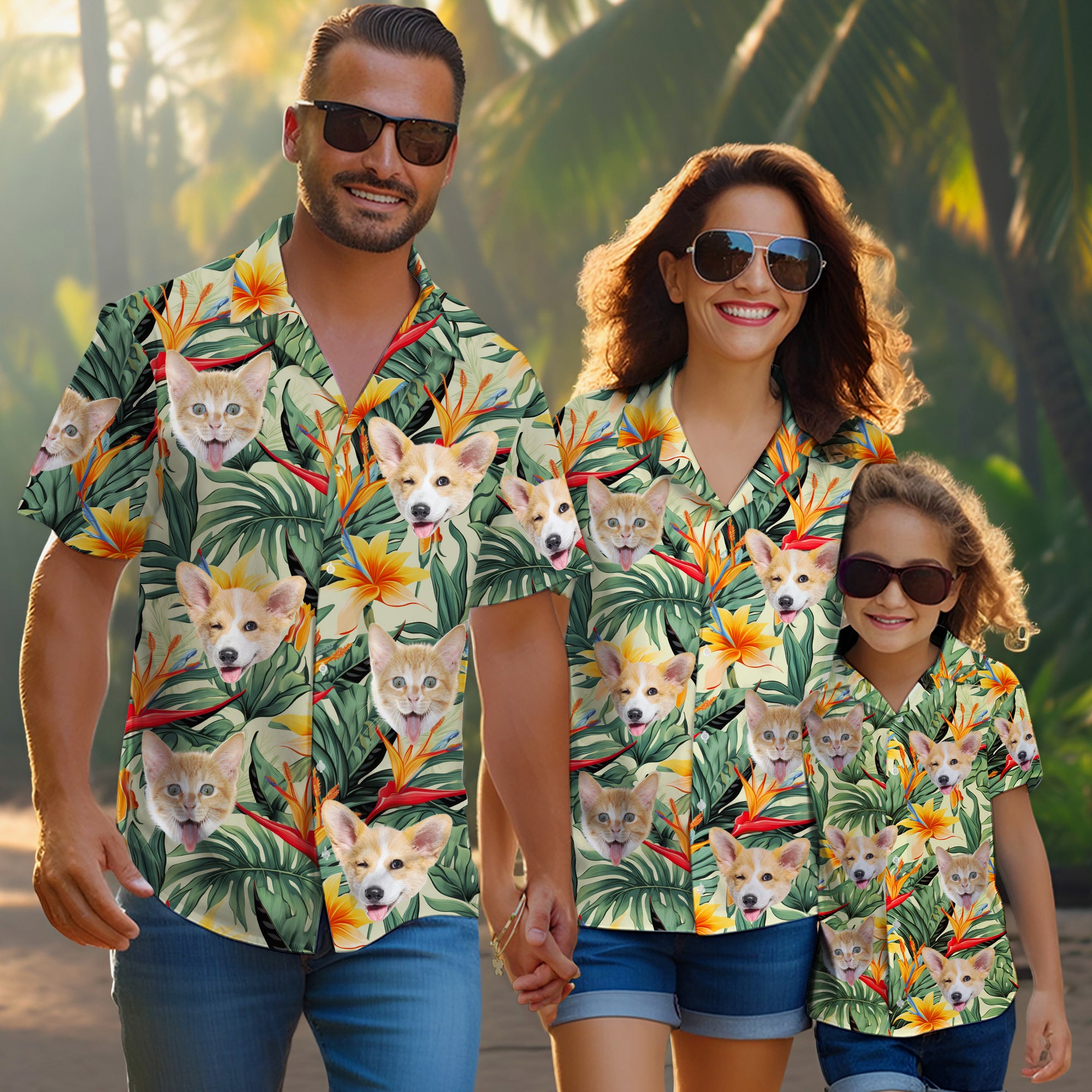 Funny Pet Face Aloha Shirt, Matching Outfit for Kids, Youth, or Teens