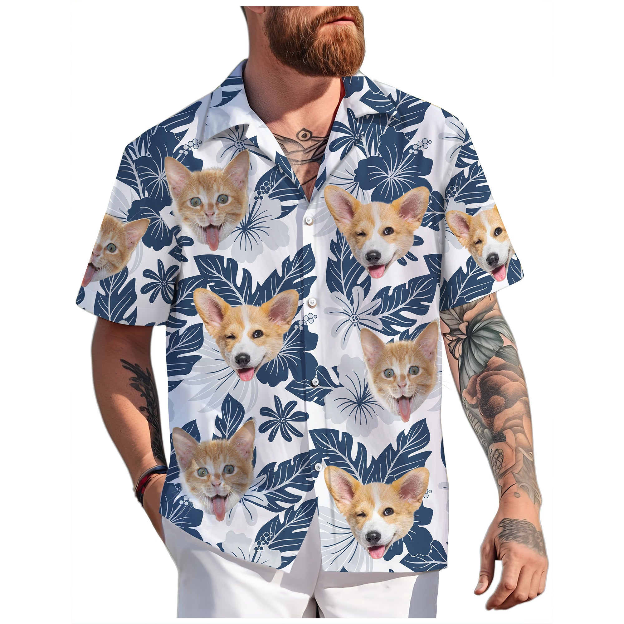 Custom Hawaiian Shirt with Pet Photo, Unique Gift for Mom or Wife