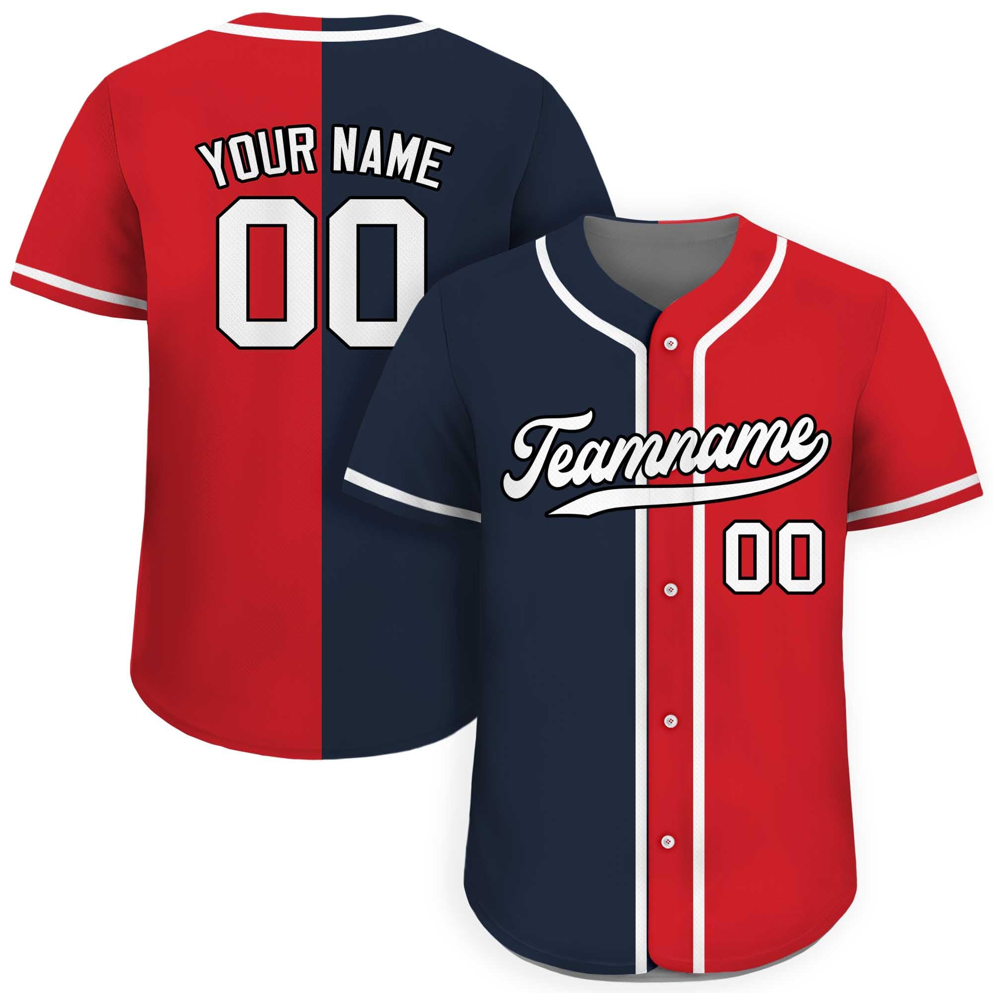 Custom Split Baseball Jersey for Men Women Youth Kid with Teamname Name Number D5