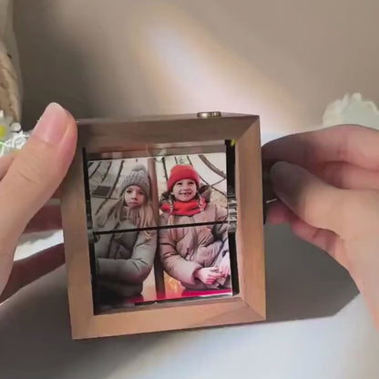 Custom Flipbook Frame Animation Machine Mechanical Hand-cranked Photo Album, Personalized Anniversary Birthday Gifts for Women Men Her Him Girlfriend Boyfriend Couple