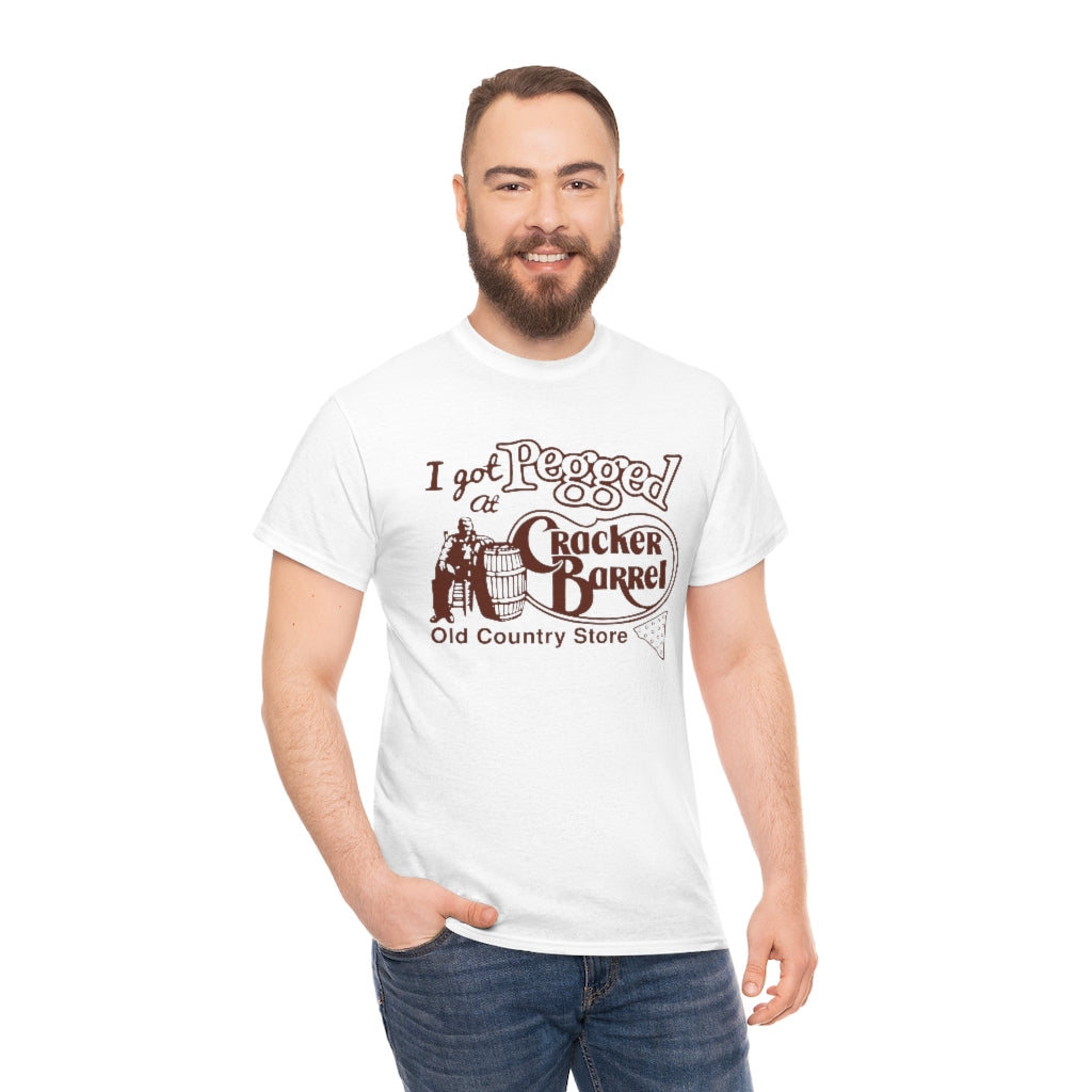 I got pegged at cracker barrel shirt - Unisex Heavy Cotton Tee - B0BBV3RKS1