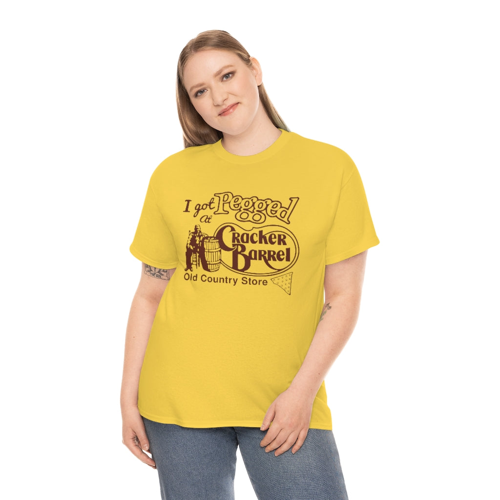 I got pegged at cracker barrel shirt - Unisex Heavy Cotton Tee - B0BBV3RKS1